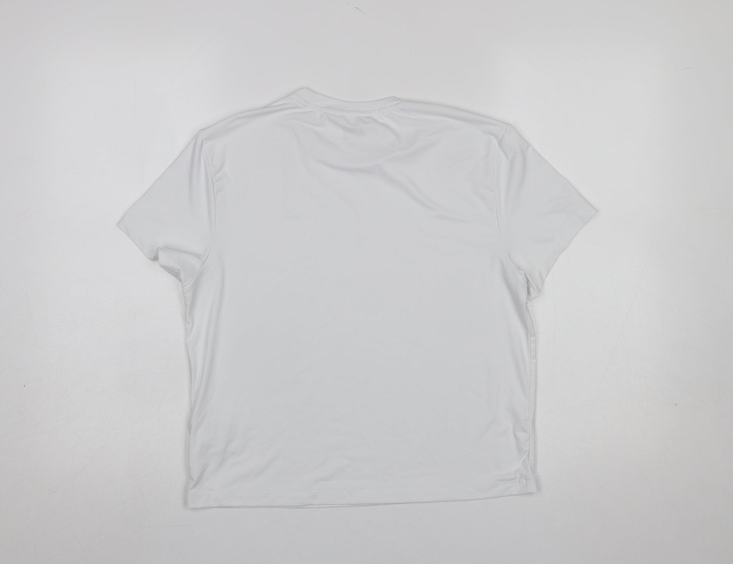 Gym+Coffee Women White S Short Sleeve Active T-Shirt