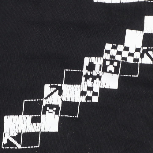 ZARA Girls Black Minecraft Pullover Hoodie Size 10 Years Graphic Print