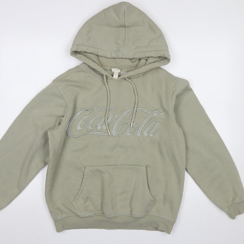 H&M Women’s Beige Coca-Cola Embroidered Pullover Hoodie XS