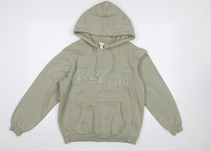 H&M Women’s Beige Coca-Cola Embroidered Pullover Hoodie XS