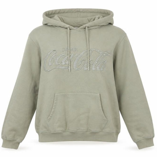 H&M Women’s Beige Coca-Cola Embroidered Pullover Hoodie XS