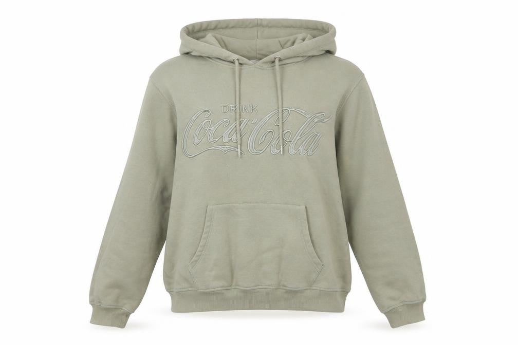 H&M Women’s Beige Coca-Cola Embroidered Pullover Hoodie XS