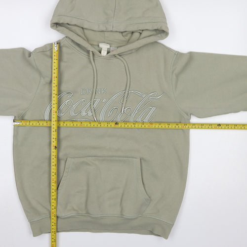 H&M Women’s Beige Coca-Cola Embroidered Pullover Hoodie XS
