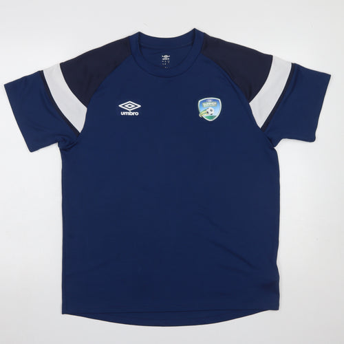 Umbro Men's Blue Football Training T-Shirt Size L Short Sleeve