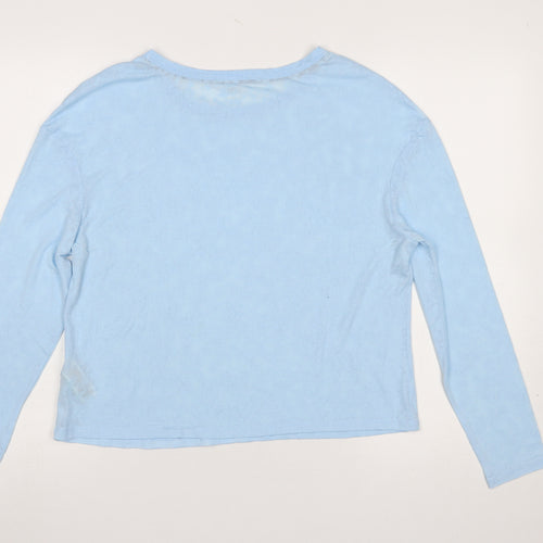 Marks and Spencer Womens Blue Long Sleeve Basic T-Shirt Size 14
