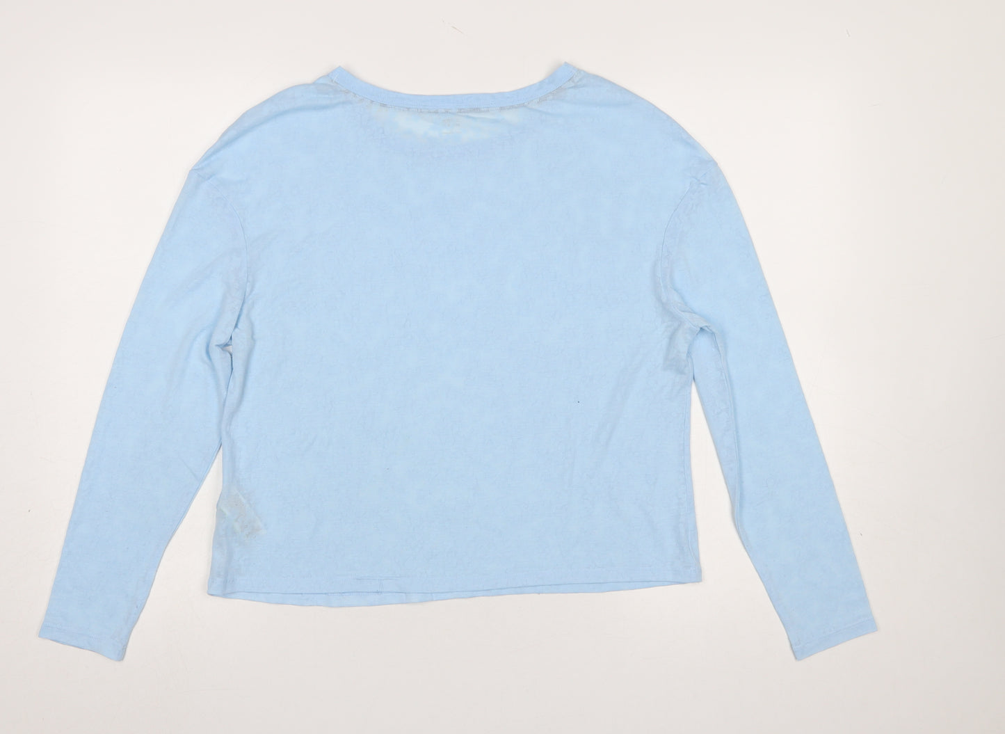 Marks and Spencer Womens Blue Long Sleeve Basic T-Shirt Size 14
