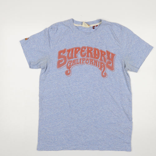 Superdry Men Blue California Graphic Crew Neck T-Shirt Size M