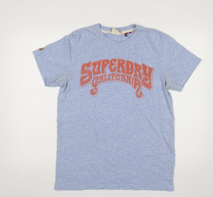 Superdry Men Blue California Graphic Crew Neck T-Shirt Size M