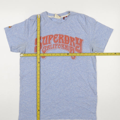 Superdry Men Blue California Graphic Crew Neck T-Shirt Size M