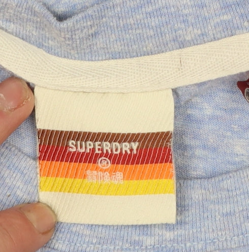 Superdry Men Blue California Graphic Crew Neck T-Shirt Size M