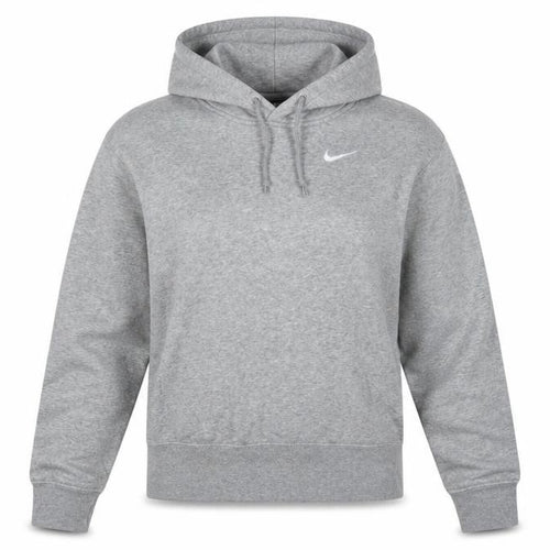 Nike Women Grey XS Pullover Hoodie Cotton Blend Logo Sweatshirt