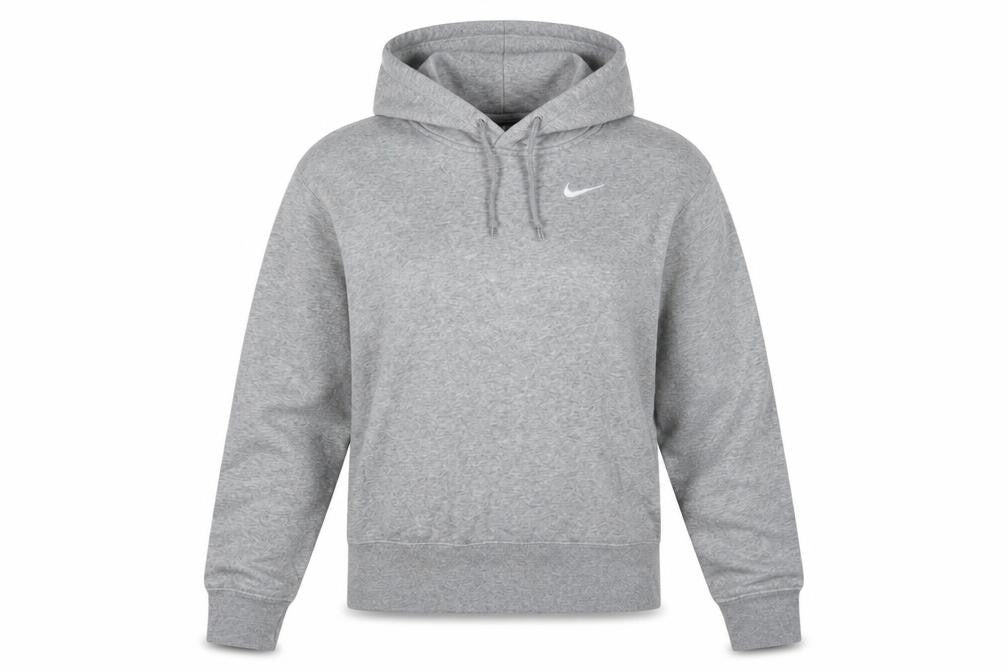 Nike Women Grey XS Pullover Hoodie Cotton Blend Logo Sweatshirt