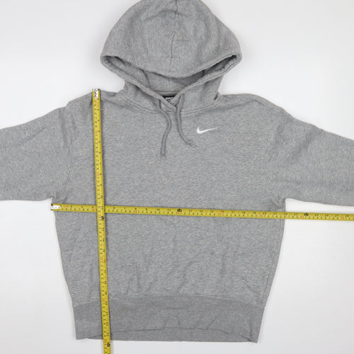 Nike Women Grey XS Pullover Hoodie Cotton Blend Logo Sweatshirt