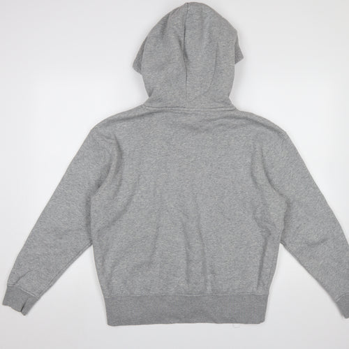 Nike Women Grey XS Pullover Hoodie Cotton Blend Logo Sweatshirt