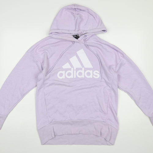 Adidas Women’s Purple Hooded Pullover Sweatshirt Size S 8-10 Cotton Blend