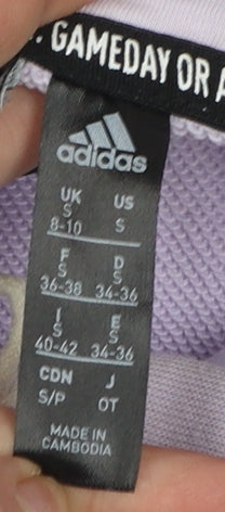 Adidas Women’s Purple Hooded Pullover Sweatshirt Size S 8-10 Cotton Blend