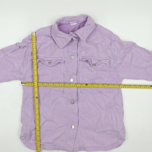 Zara Girls Purple Cotton Lyocell Shirt Jacket 11-12 Years Button Front
