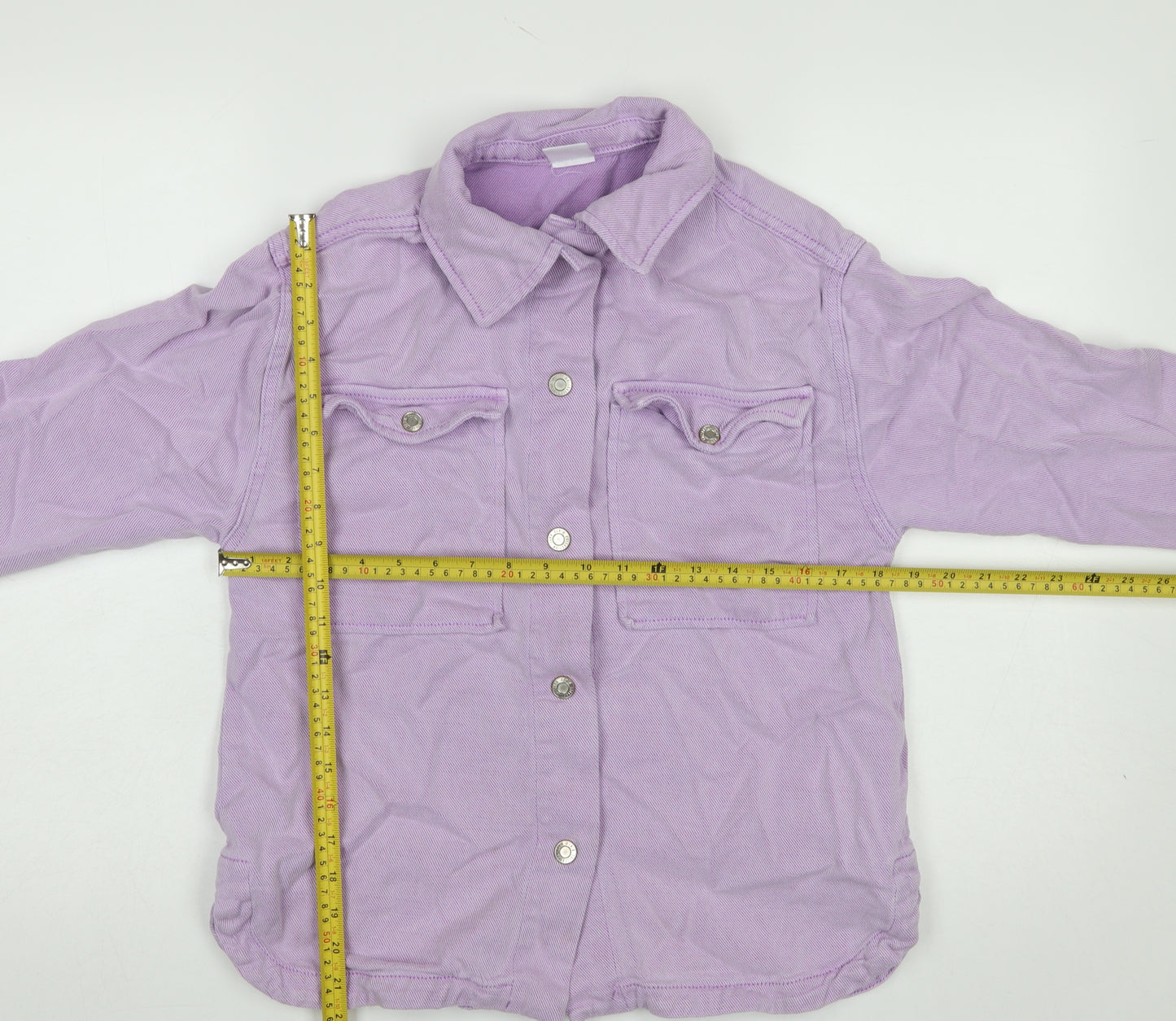 Zara Girls Purple Cotton Lyocell Shirt Jacket 11-12 Years Button Front