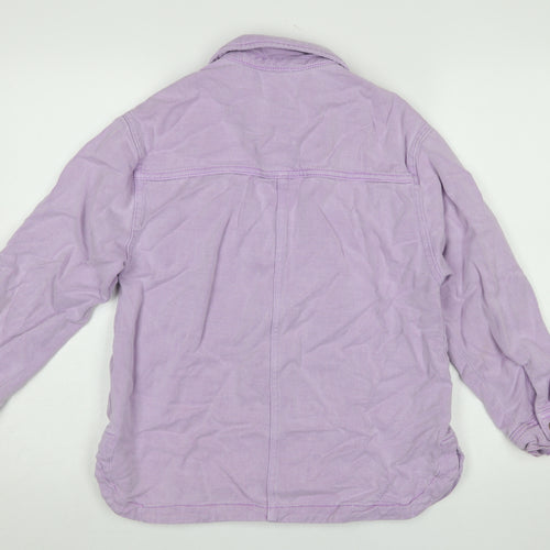 Zara Girls Purple Cotton Lyocell Shirt Jacket 11-12 Years Button Front