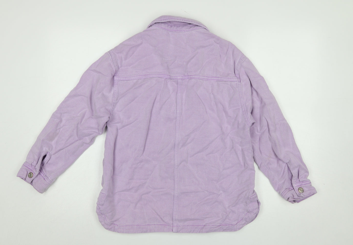 Zara Girls Purple Cotton Lyocell Shirt Jacket 11-12 Years Button Front