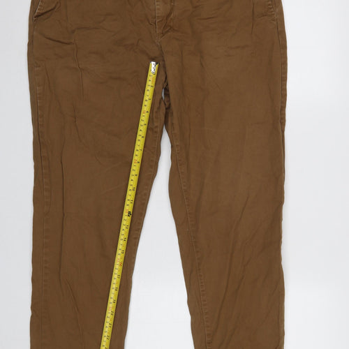 H&M Men Brown Chino Trousers Size UK 36 Regular Cotton Blend