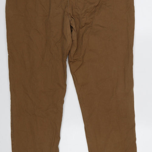 H&M Men Brown Chino Trousers Size UK 36 Regular Cotton Blend