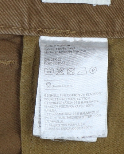 H&M Men Brown Chino Trousers Size UK 36 Regular Cotton Blend