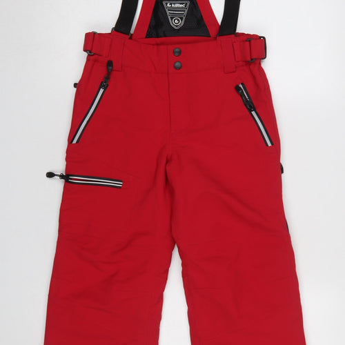 Killtec Boys Red Waterproof Snow Pants Size 8 Insulated Ski Trousers