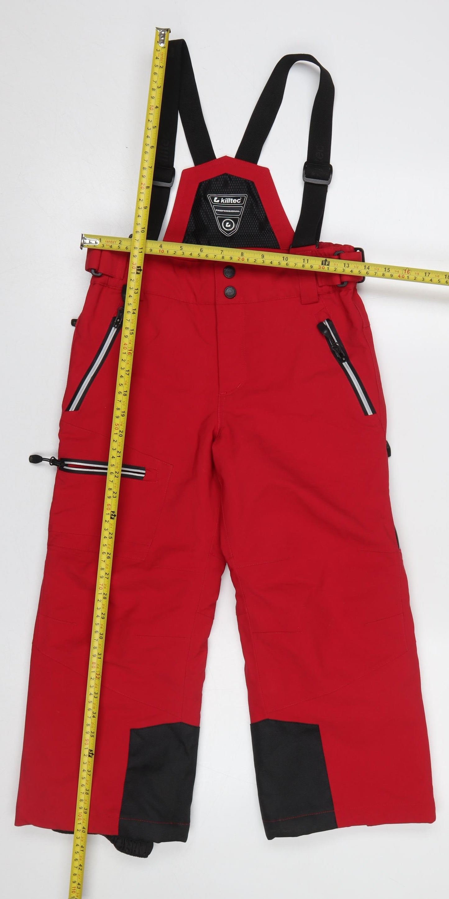 Killtec Boys Red Waterproof Snow Pants Size 8 Insulated Ski Trousers