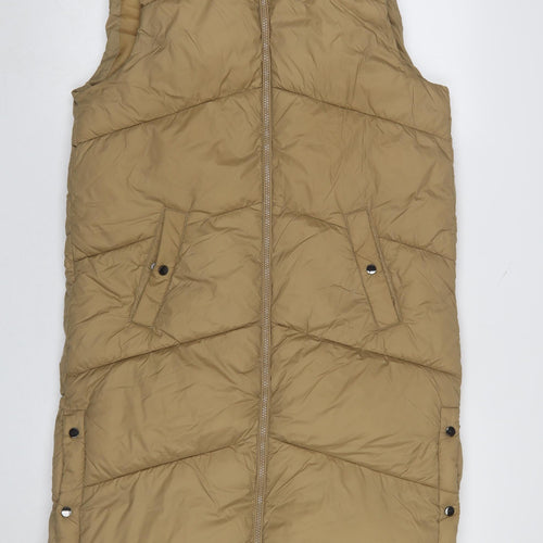 Vero Moda Women’s Beige Long Puffer Waistcoat Size S