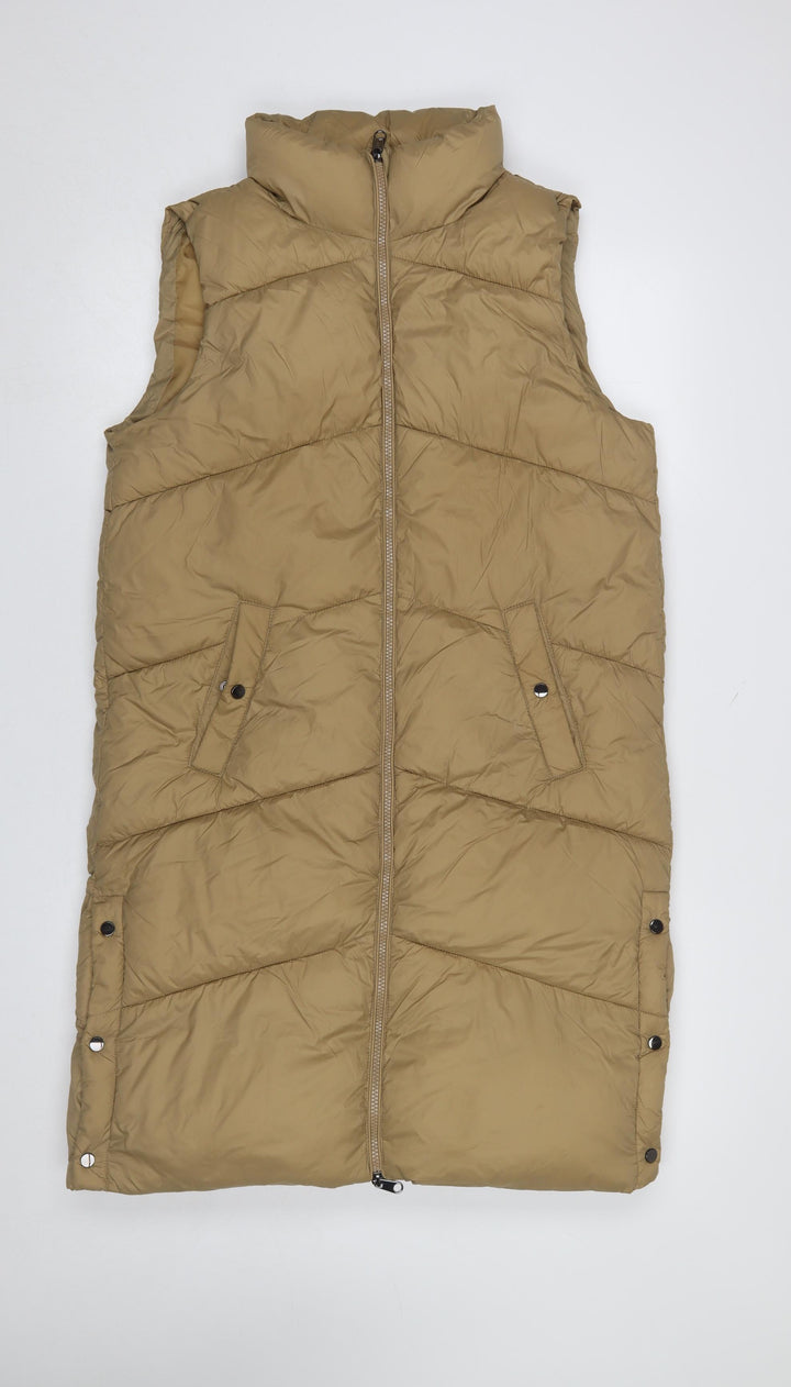 Vero Moda Women’s Beige Long Puffer Waistcoat Size S