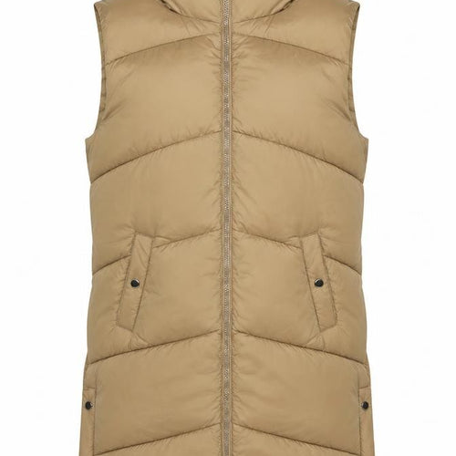 Vero Moda Women’s Beige Long Puffer Waistcoat Size S