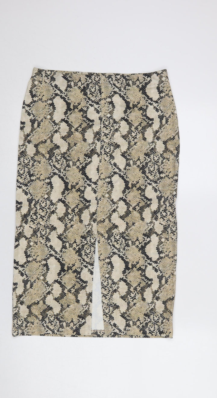 H&M Women’s Beige Snake Print Pencil Skirt Size M
