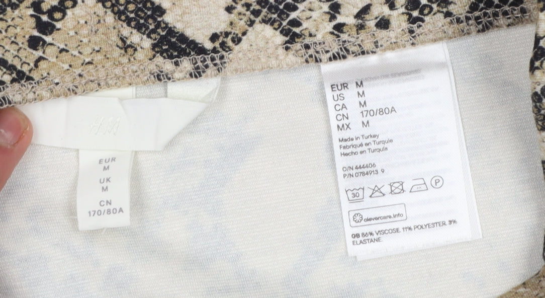 H&M Women’s Beige Snake Print Pencil Skirt Size M