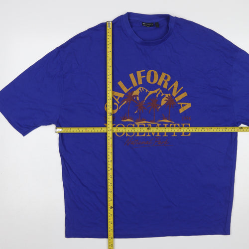 ASOS DESIGN Men's Blue California Yosemite Graphic Cotton T-Shirt Size S