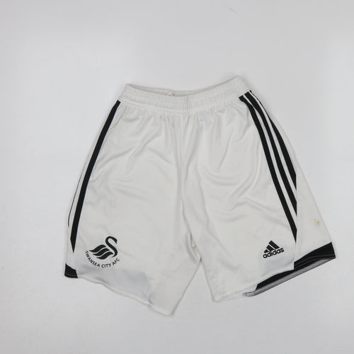 Adidas Boys White Athletic Football Shorts 12 Years Soccer Training