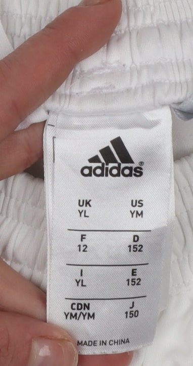 Adidas Boys White Athletic Football Shorts 12 Years Soccer Training