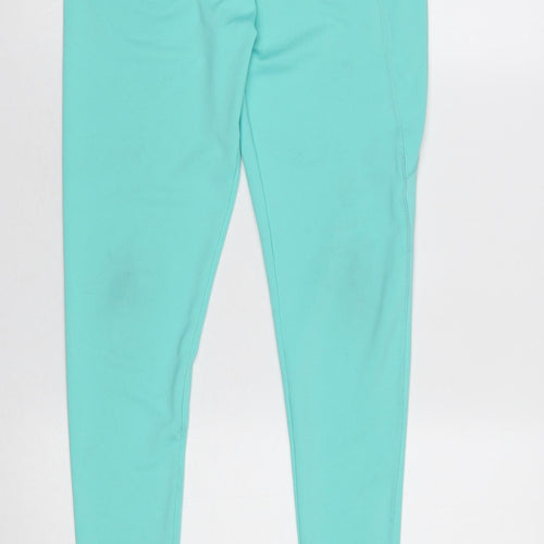 Leigh Tucker Willow Girls Blue Ankle Leggings Size L 26in Waist Stretch Pockets