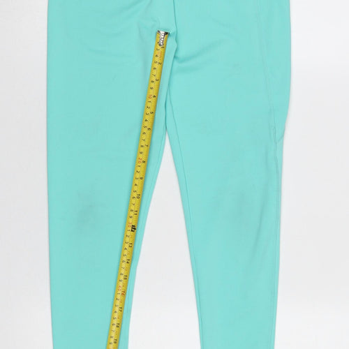 Leigh Tucker Willow Girls Blue Ankle Leggings Size L 26in Waist Stretch Pockets