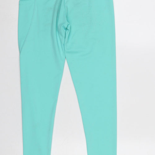 Leigh Tucker Willow Girls Blue Ankle Leggings Size L 26in Waist Stretch Pockets