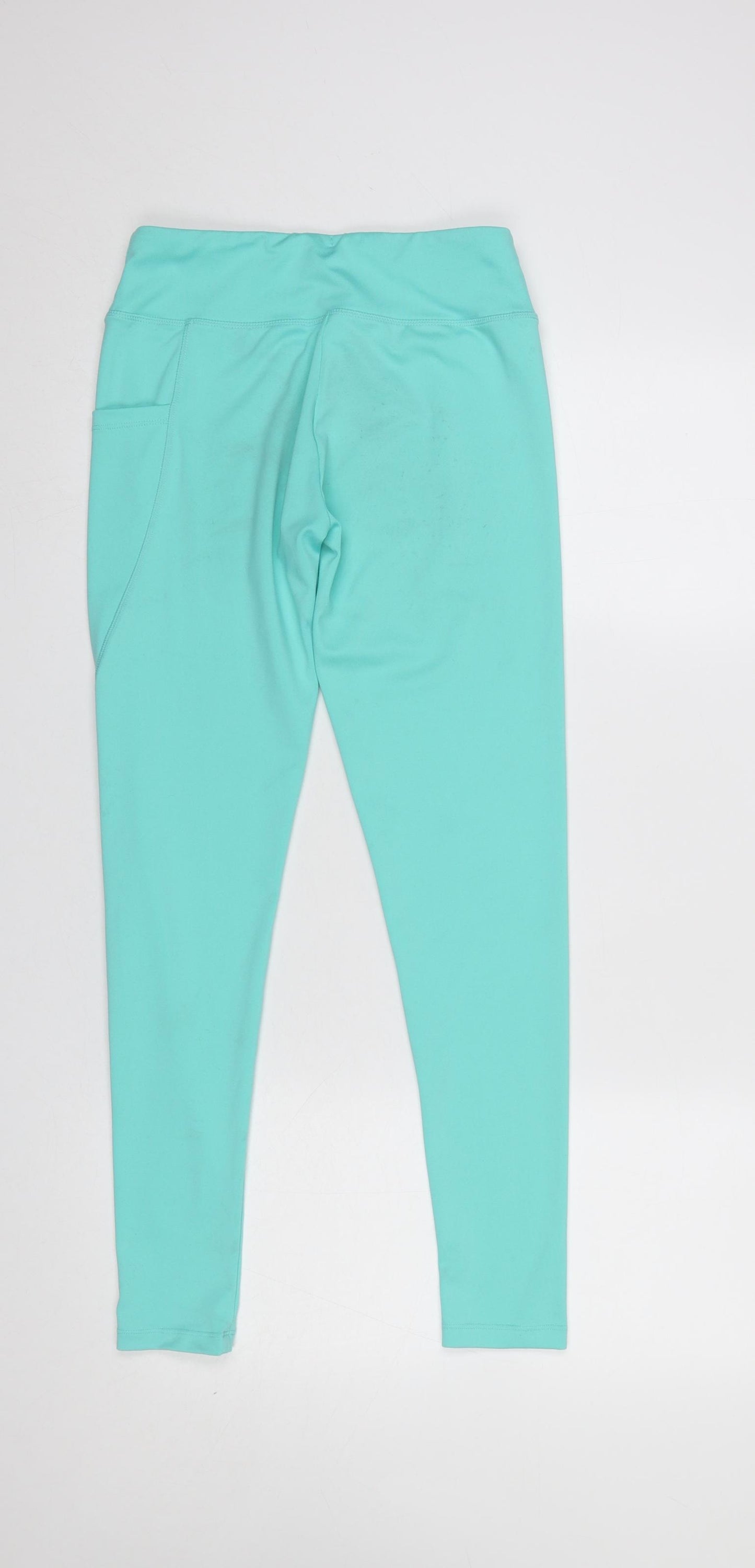 Leigh Tucker Willow Girls Blue Ankle Leggings Size L 26in Waist Stretch Pockets