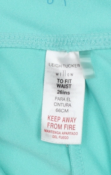 Leigh Tucker Willow Girls Blue Ankle Leggings Size L 26in Waist Stretch Pockets