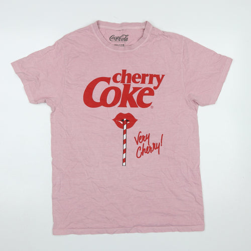 Coca-Cola Women's Pink Cherry Coke Graphic Cotton T-Shirt Size 10
