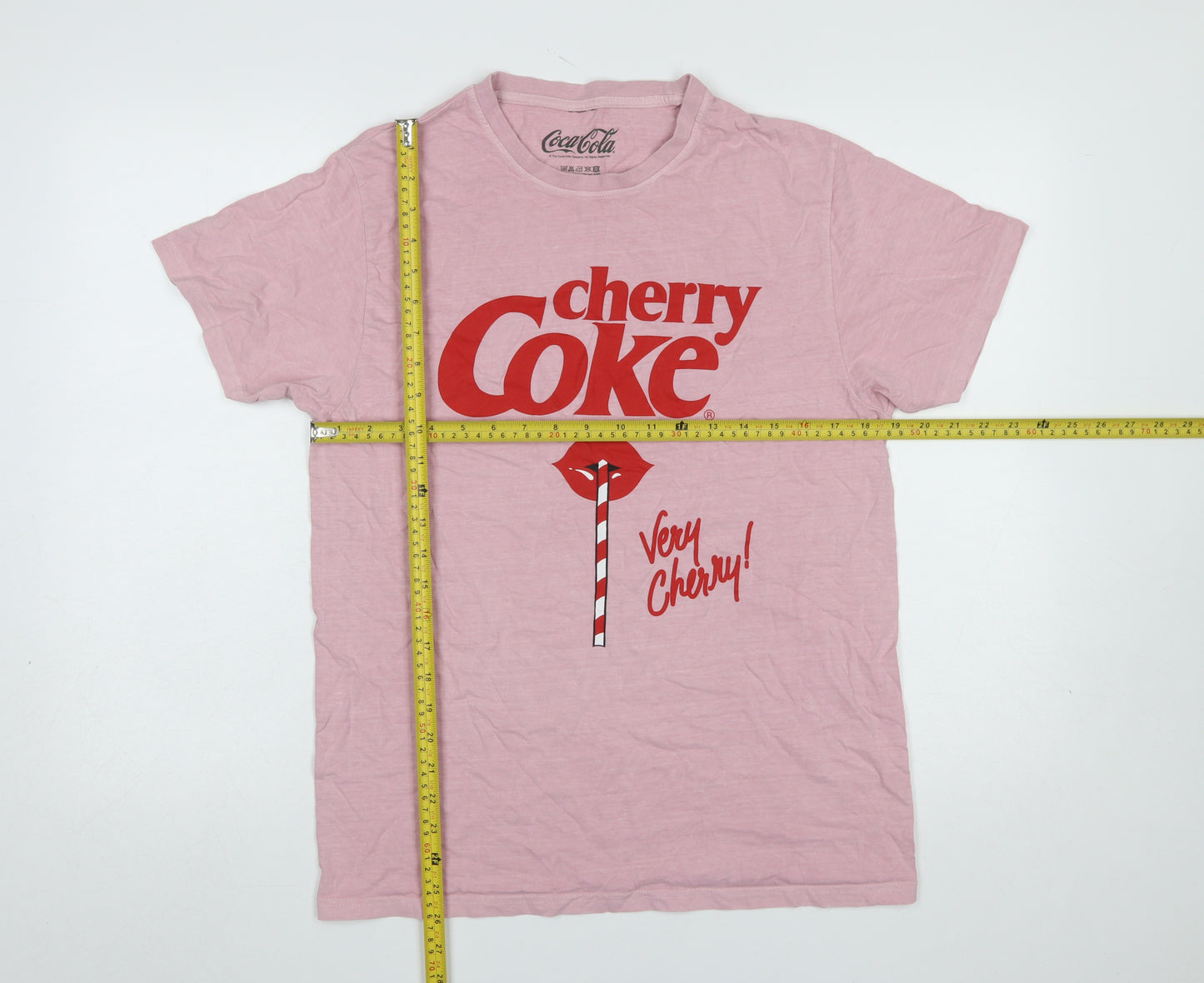 Coca-Cola Women's Pink Cherry Coke Graphic Cotton T-Shirt Size 10