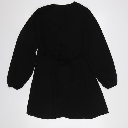 Dunnes Stores Women's Black A-Line Button Front Dress Size 10