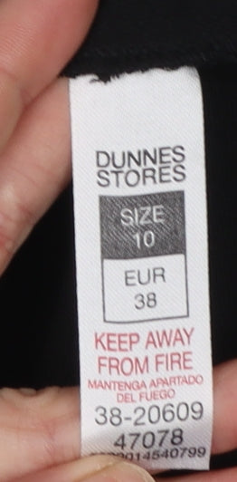 Dunnes Stores Women's Black A-Line Button Front Dress Size 10