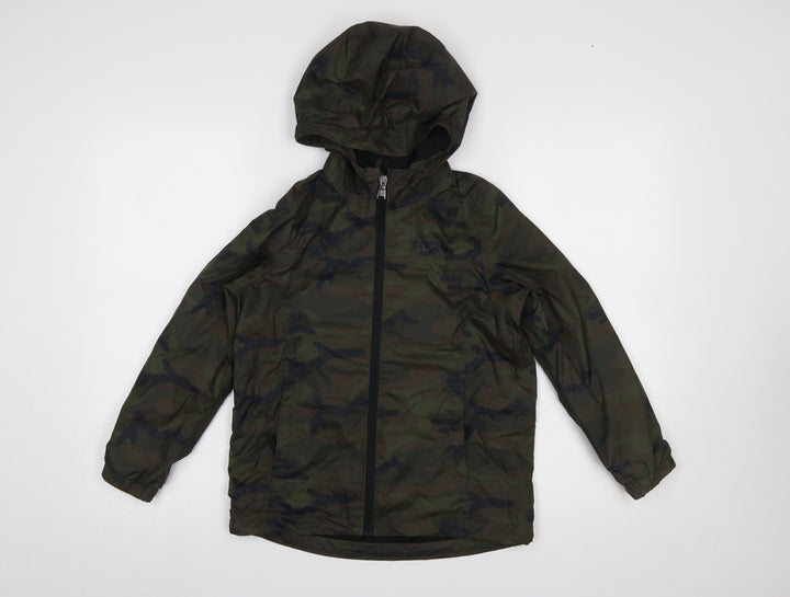 TOG24 Boys Green Camouflage Hooded Windbreaker Jacket 10 Years