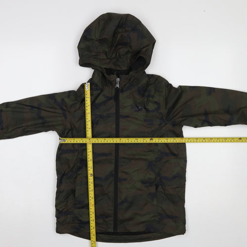 TOG24 Boys Green Camouflage Hooded Windbreaker Jacket 10 Years