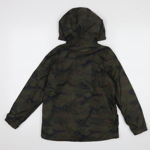 TOG24 Boys Green Camouflage Hooded Windbreaker Jacket 10 Years