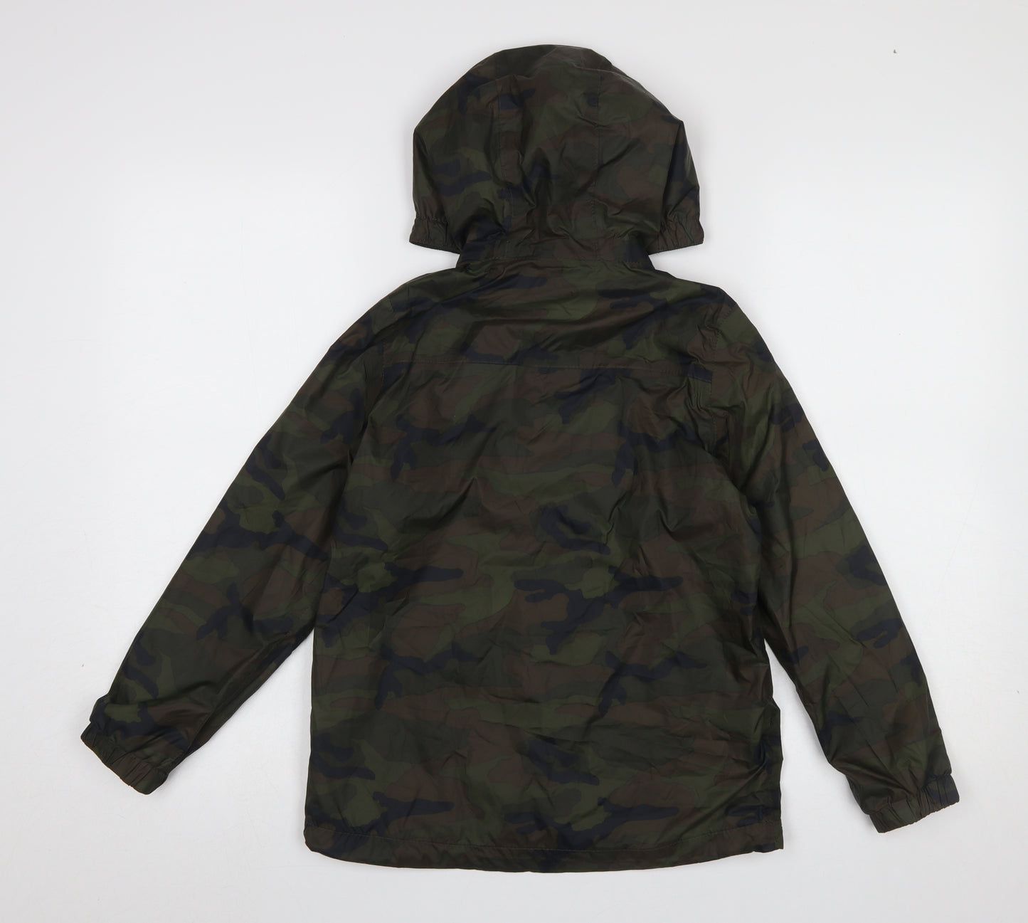 TOG24 Boys Green Camouflage Hooded Windbreaker Jacket 10 Years